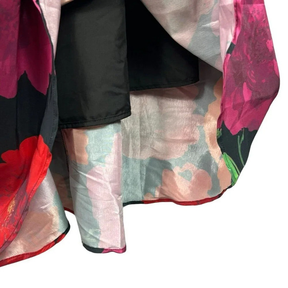 New York & Company Floral Print Off Shoulder Flare Dress Multicolor Sz Large NWT - Picture 7 of 13